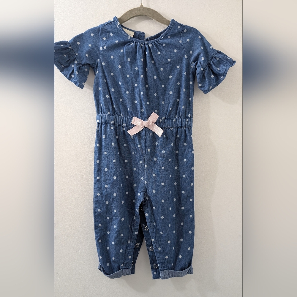 Blue Polka Dot Kids Jumpsuit First Impression 6-9 M